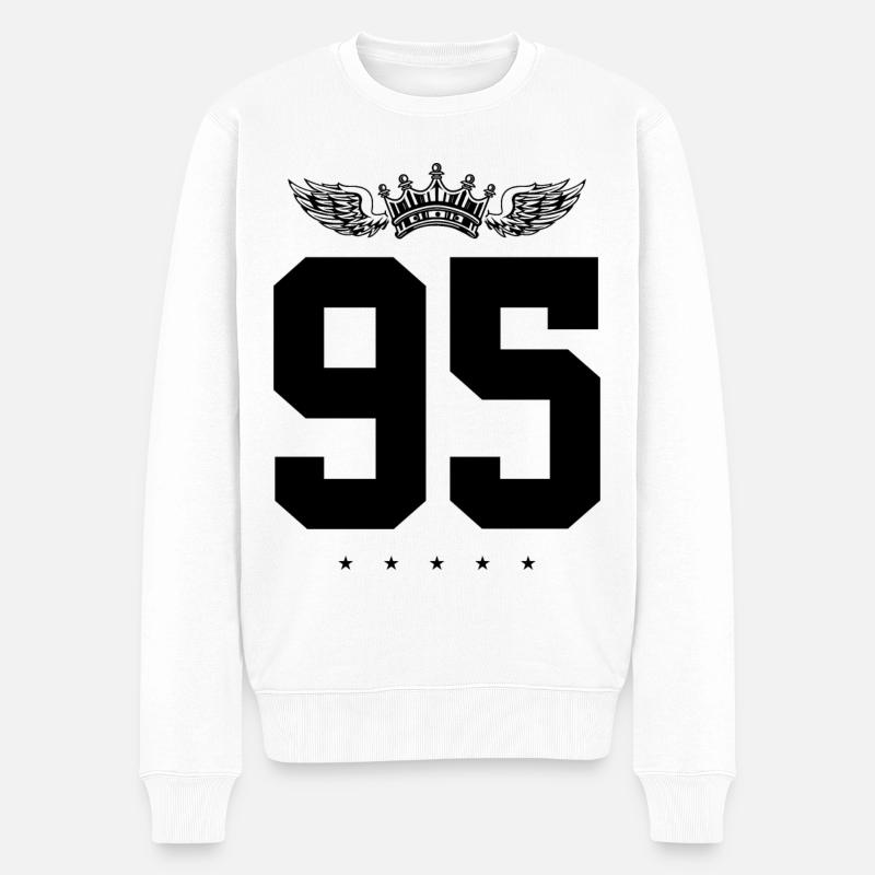 95 Zahl Krone - Männer Premium Bio Pullover - Weiß