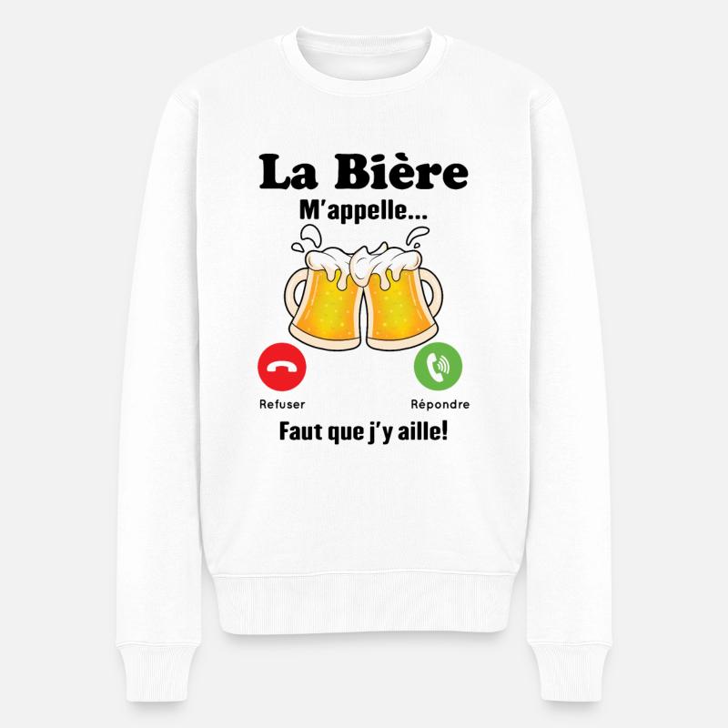 La Bière m'appelle - Pull Premium bio Homme - blanc