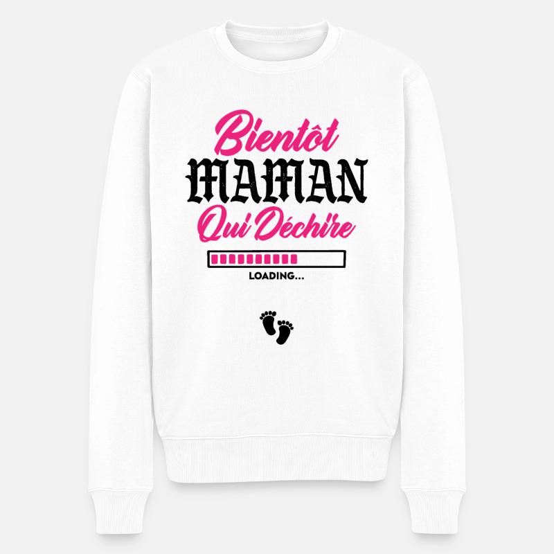 Bientôt Maman qui déchire - Pull Premium bio Homme - blanc