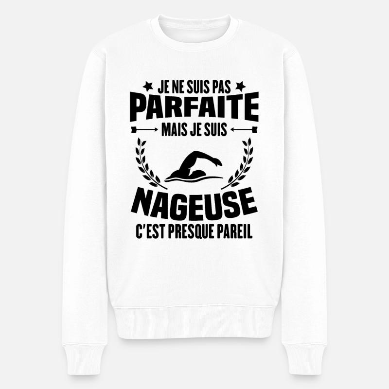 Je ne suis pas parfaite mais je suis nageuse - Pull Premium bio Homme - blanc