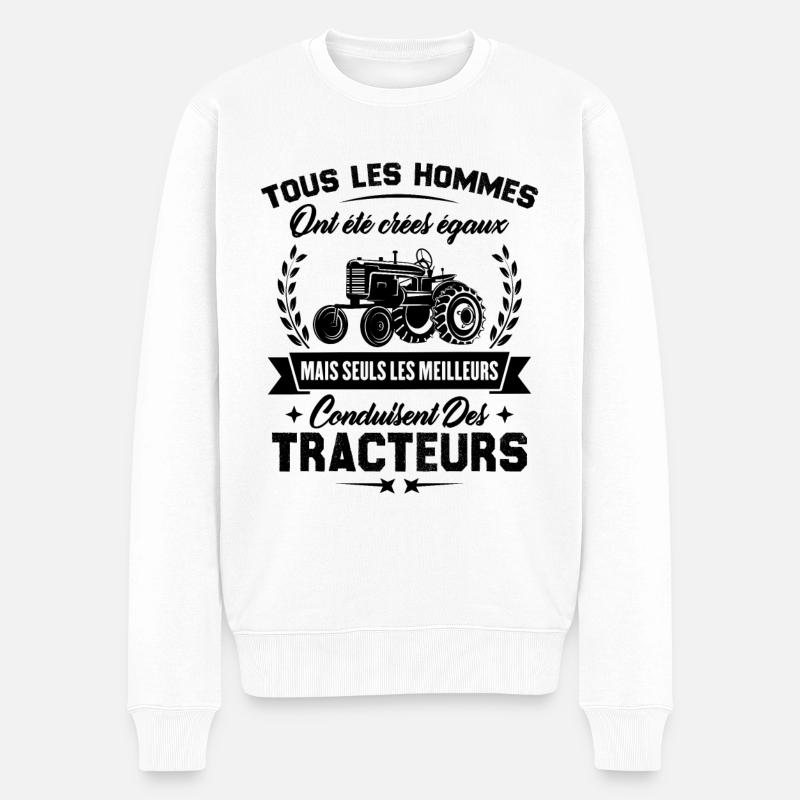 Les meilleurs conduisent des tracteurs Cadeau - Pull Premium bio Homme - blanc