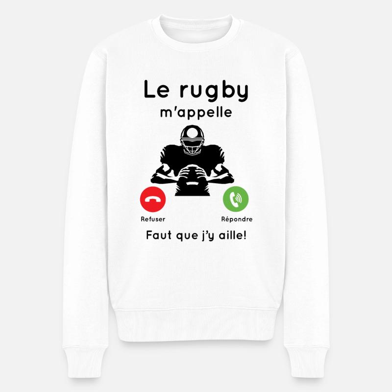 Le rugby m'appelle - Pull Premium bio Homme - blanc