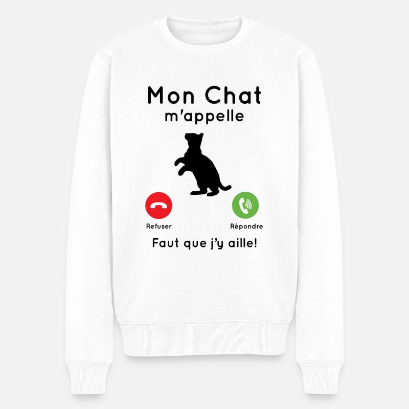 Mon chat m'appelle - Pull Premium bio Homme - blanc