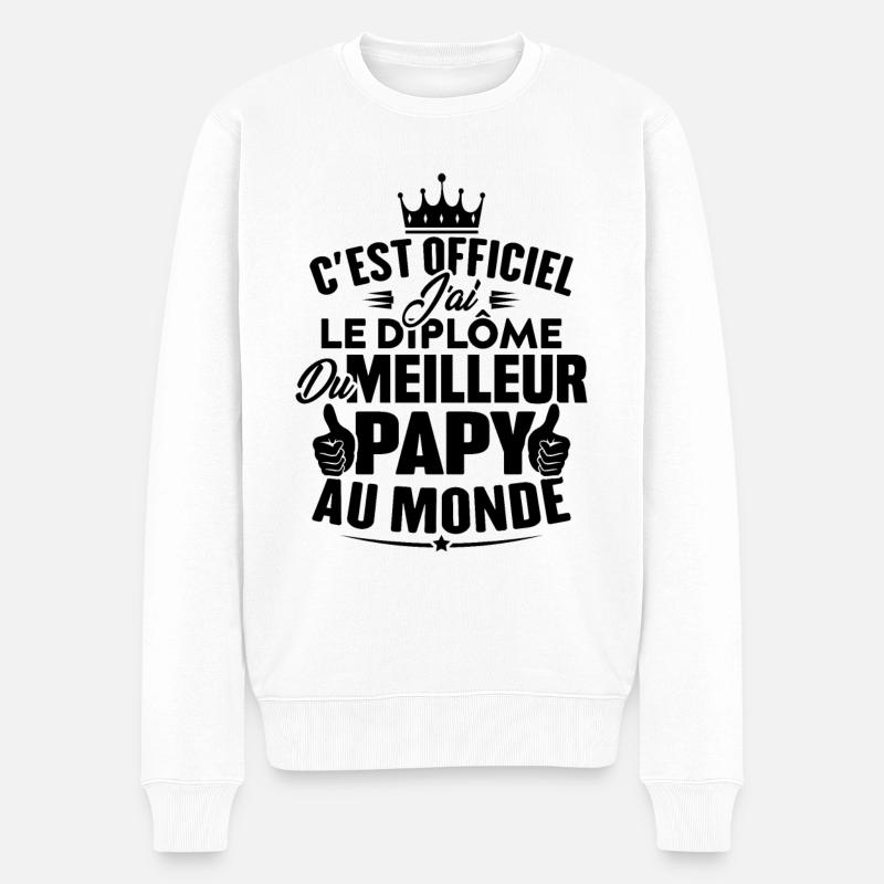 Meilleur papy au monde - Pull Premium bio Homme - blanc
