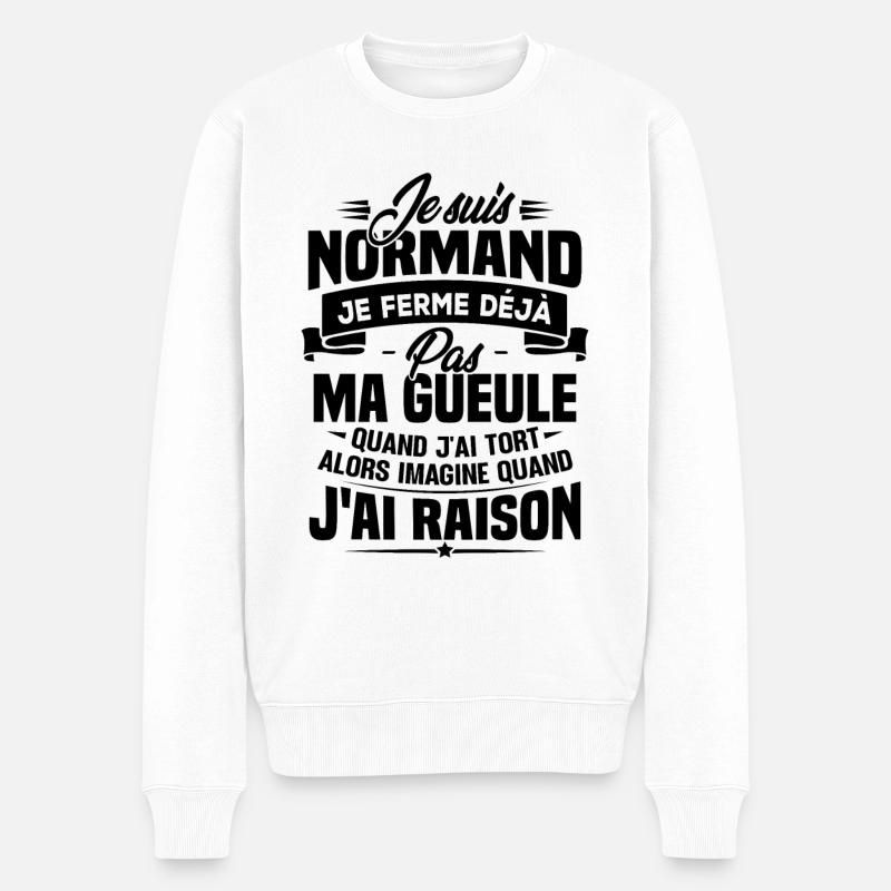 Humour cadeau Je suis Normand - Pull Premium bio Homme - blanc
