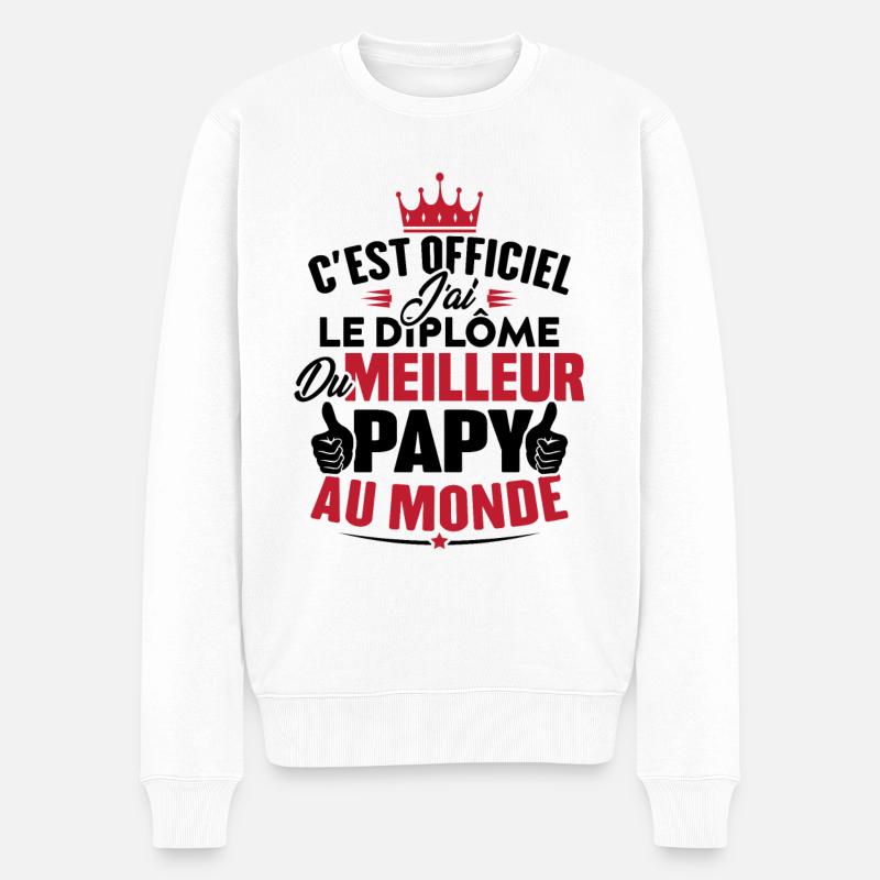 Meilleur papy au monde - Pull Premium bio Homme - blanc