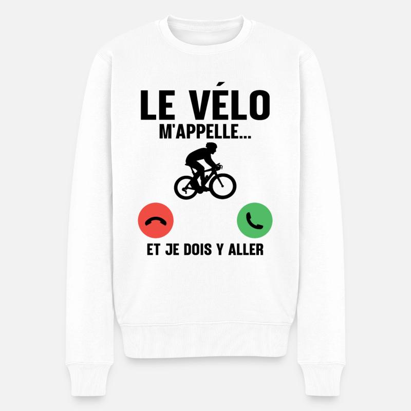 Le vélo m'appelle - Pull Premium bio Homme - blanc