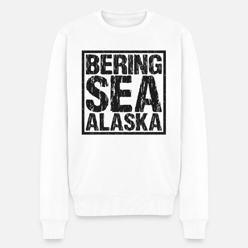 Mer de Béring Alaska États-Unis - Pull Premium bio Homme - blanc