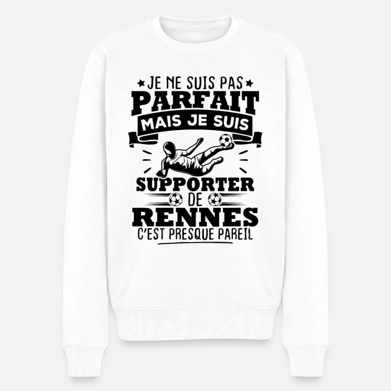 Pas parfait mais je suis supporter de Rennes - Pull Premium bio Homme - blanc