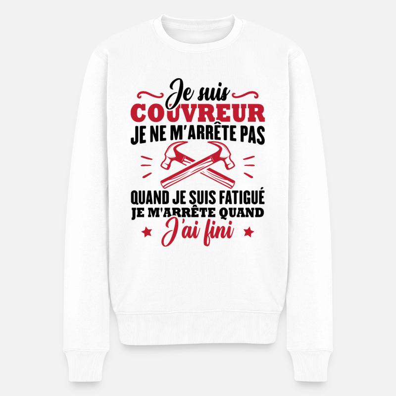 Je suis couvreur - Pull Premium bio Homme - blanc