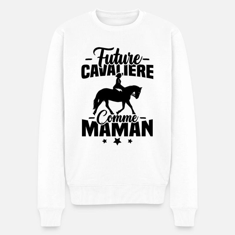 Future cavalière comme maman - Pull Premium bio Homme - blanc
