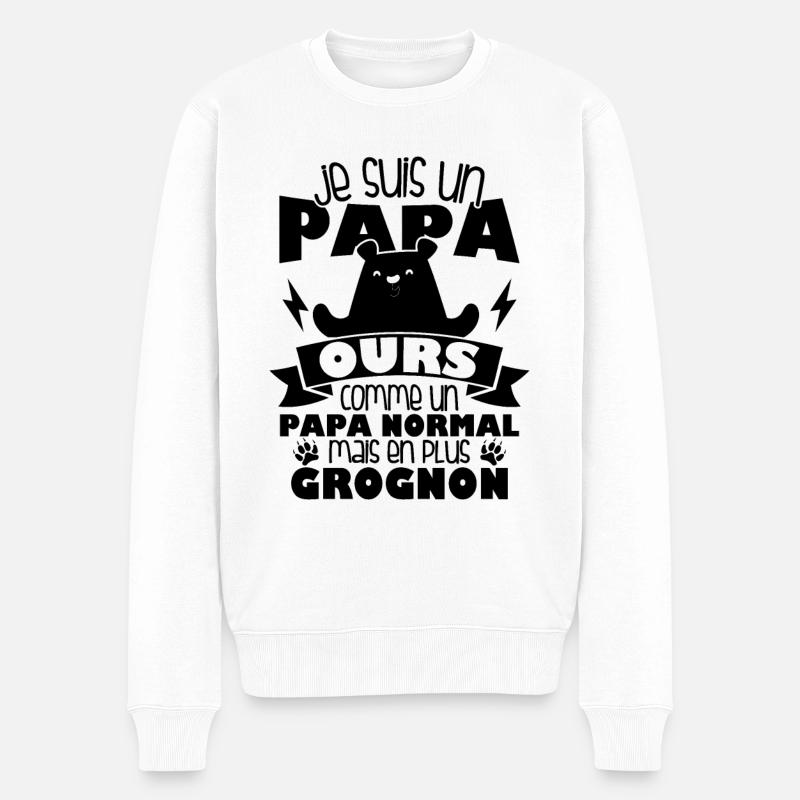 Je suis un papa ours comme un papa normal cadeau - Pull Premium bio Homme - blanc