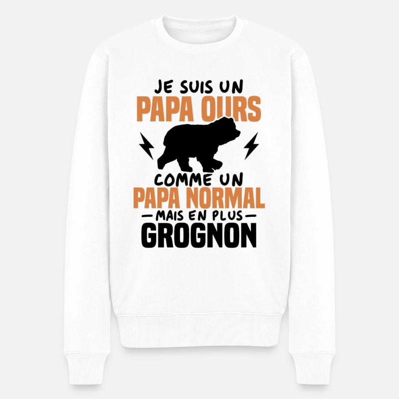 Je suis un papa ours comme un papa normal cadeau - Pull Premium bio Homme - blanc