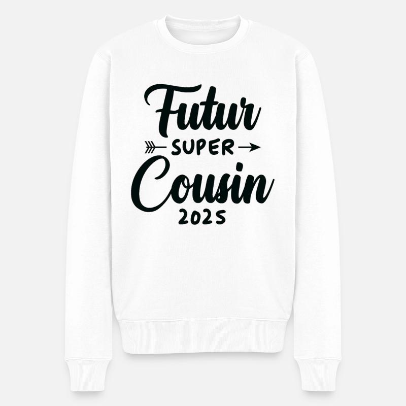 Futur super cousin 2025 - Pull Premium bio Homme - blanc