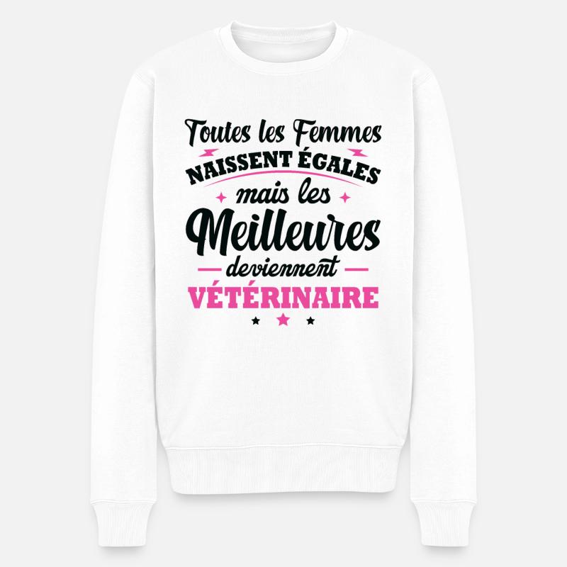 Les meilleures deviennent Vétérinaire - Pull Premium bio Homme - blanc
