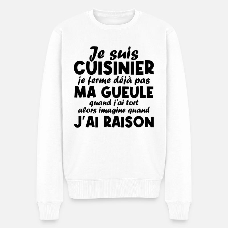 Je suis Cuisinier - Pull Premium bio Homme - blanc