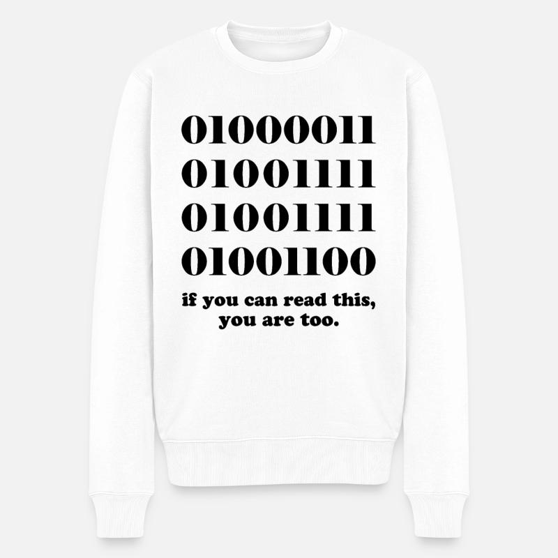 Geschenk für Computer-Binärcode-Entwickler - Männer Premium Bio Pullover - Weiß