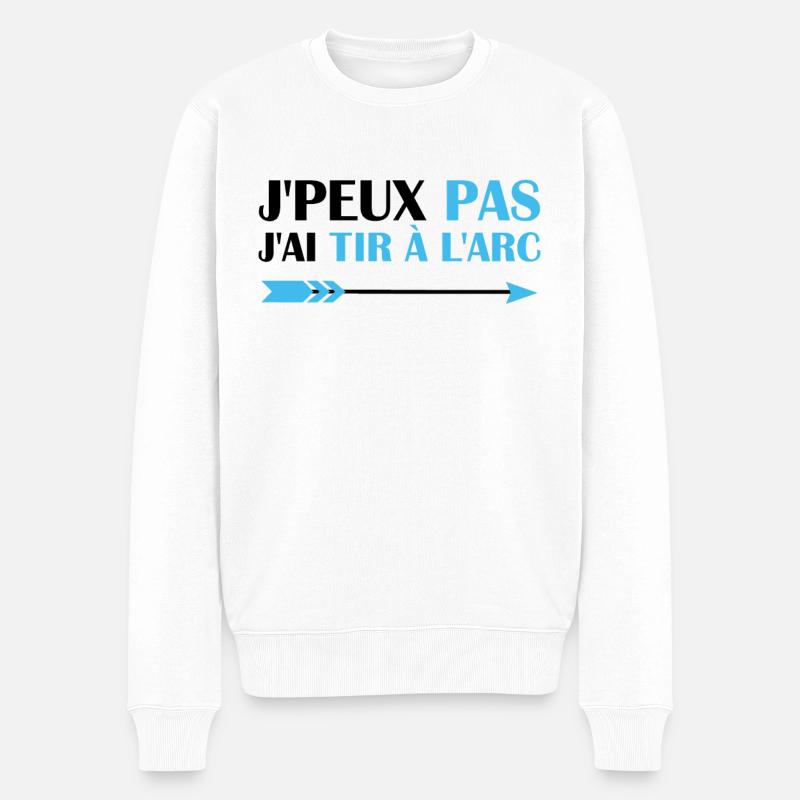 Je peux pas j'ai Tire à L'arc - Pull Premium bio Homme - blanc