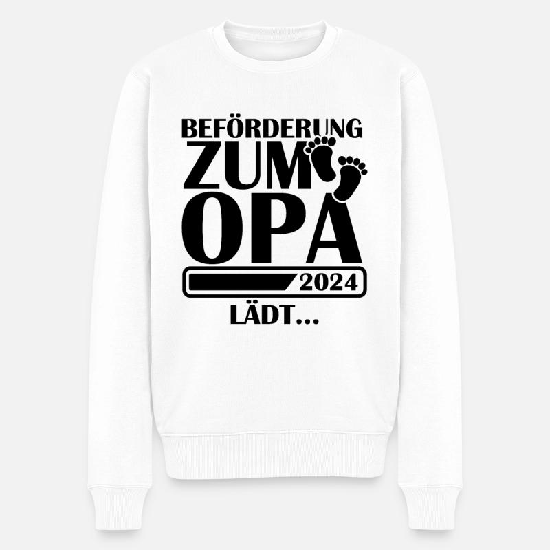 Beförderung zum Opa 2024 - Männer Premium Bio Pullover - Weiß