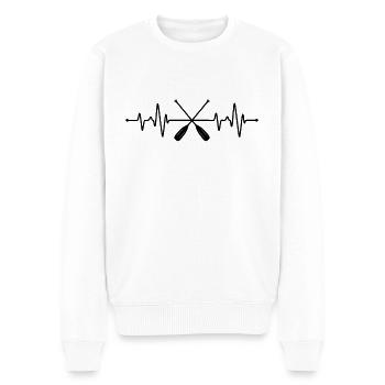 Kajak Herzschlag - Männer Premium Bio Pullover - Weiß - Vorne - Thijin (182cm)