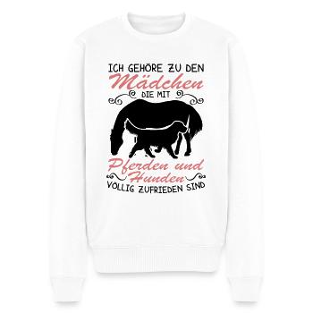 Hunden völlig zufrieden - Männer Premium Bio Pullover - Weiß - Vorne - Thijin (182cm)