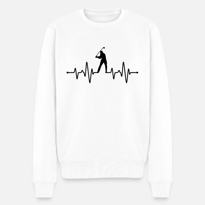 Golf battement de coeur - Pull Premium bio Homme - blanc