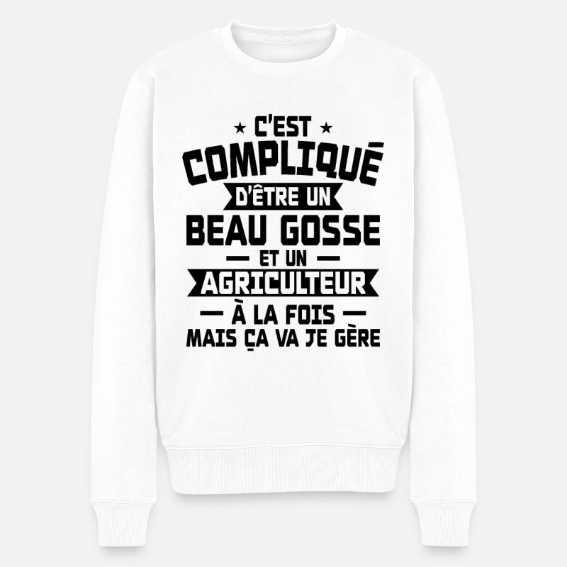 Bogosse und Bauer - Männer Premium Bio Pullover - Weiß