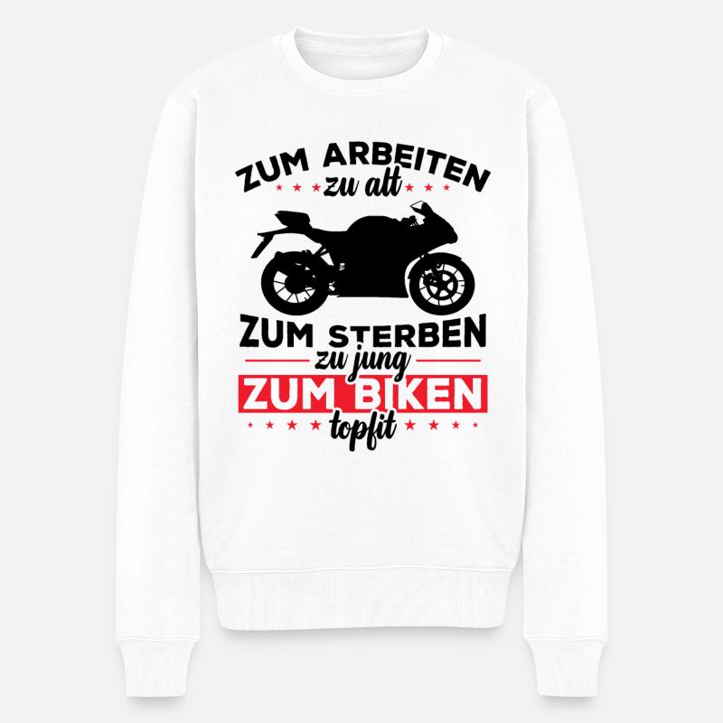 Zum biken topfit - Männer Premium Bio Pullover - Weiß