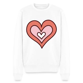 Coeur dessiné à la main - Pull Premium bio Homme - blanc - Devant - Thijin (182cm)