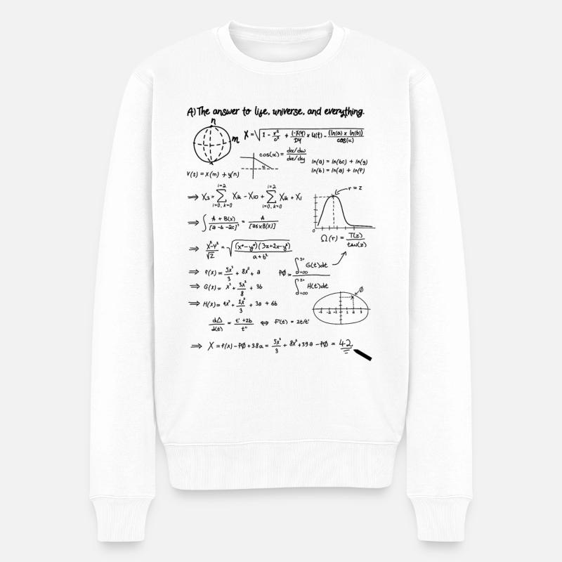 Antwort 42 - Männer Premium Bio Pullover - Weiß