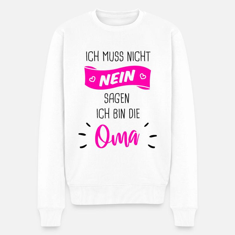 Oma Geschenk - Männer Premium Bio Pullover - Weiß