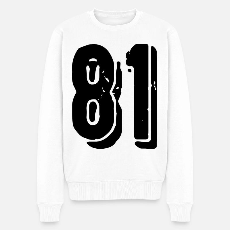81 Zahl Trikot - Männer Premium Bio Pullover - Weiß