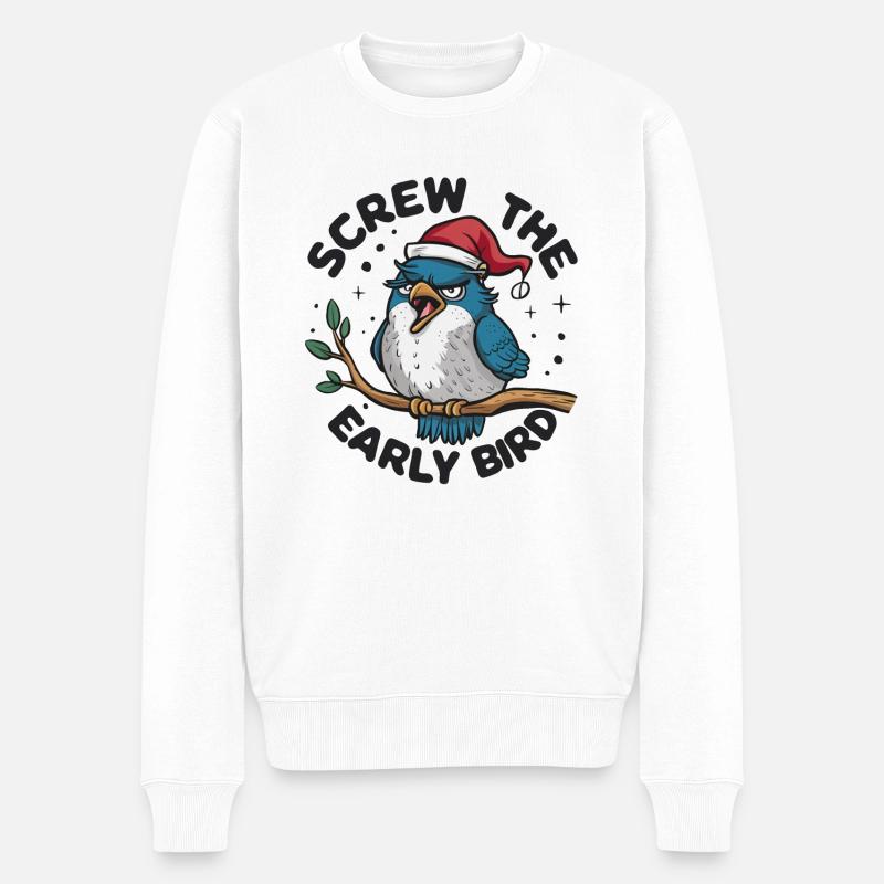 Le lève-tôt peut m’emmener - Pull Premium bio Homme - blanc