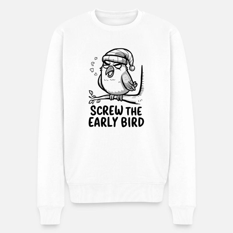 Le lève-tôt peut m’emmener - Pull Premium bio Homme - blanc