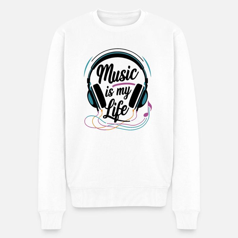 La musique, c’est ma vie - Pull Premium bio Homme - blanc