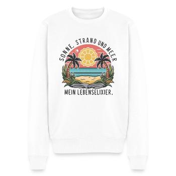 Sun, beach and sea - my elixir of life - Men's Premium Organic Jumper - white - Front - Thijin (182cm)