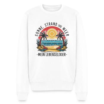 Sun, beach and sea - my elixir of life - Men's Premium Organic Jumper - white - Front - Thijin (182cm)