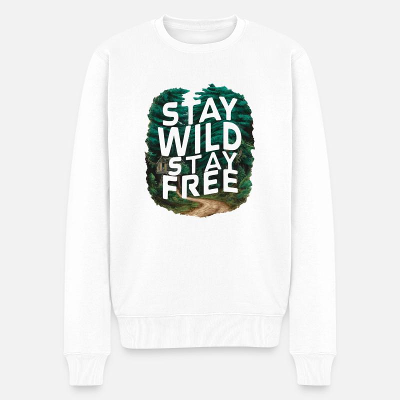 Restez sauvage, restez libre - Pull Premium bio Homme - blanc