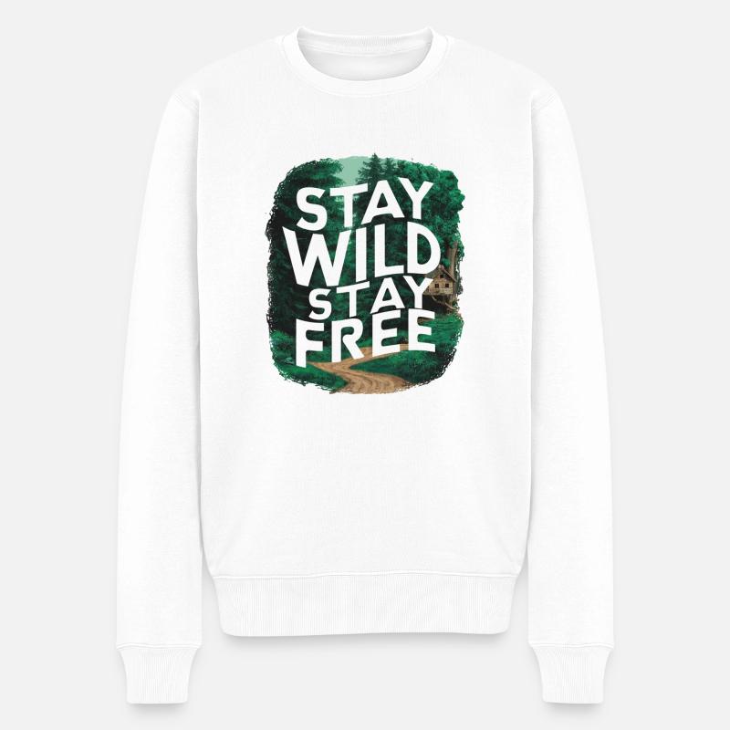 Restez sauvage, restez libre - Pull Premium bio Homme - blanc