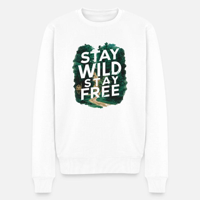Restez sauvage, restez libre - Pull Premium bio Homme - blanc