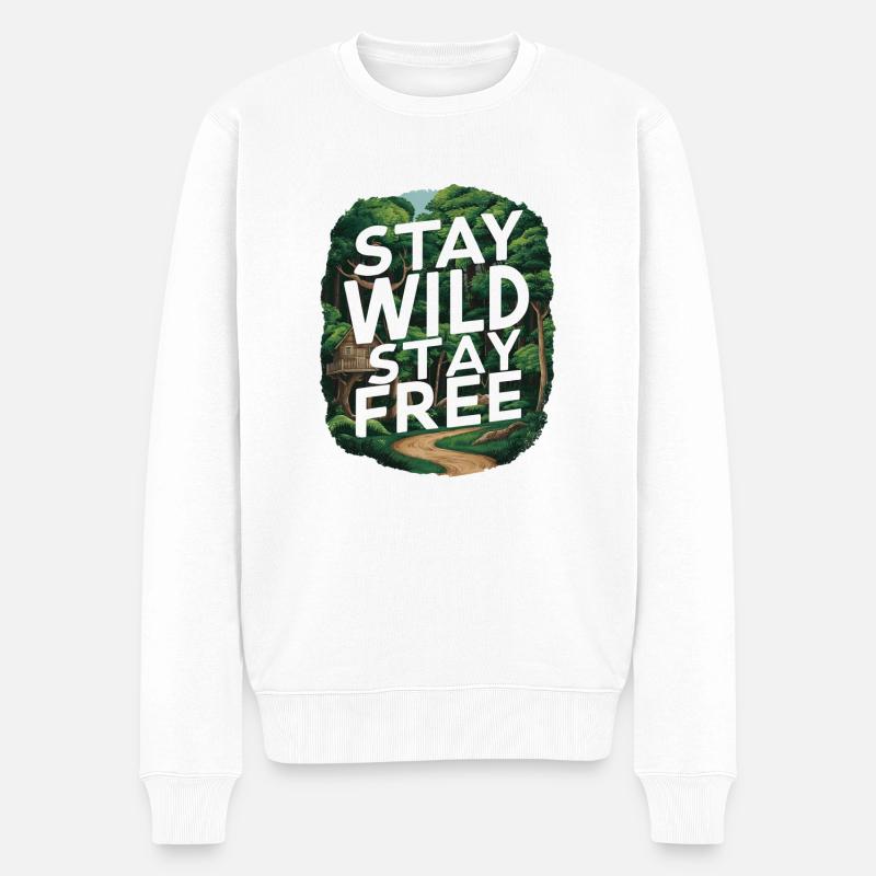Restez sauvage, restez libre - Pull Premium bio Homme - blanc