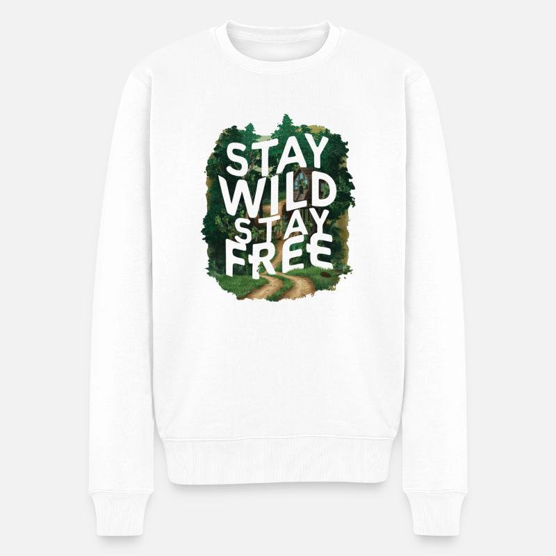 Restez sauvage, restez libre - Pull Premium bio Homme - blanc