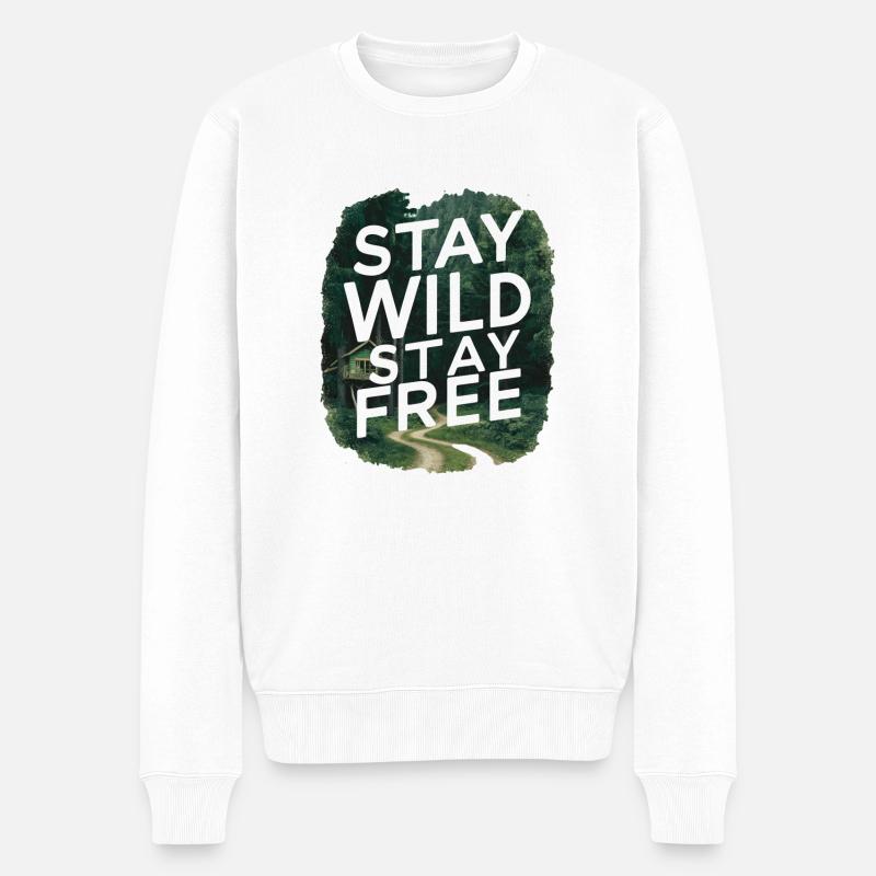 Restez sauvage, restez libre - Pull Premium bio Homme - blanc