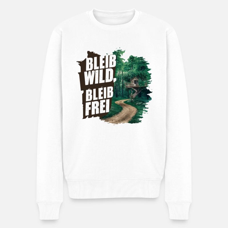 Restez sauvage, restez libre - Pull Premium bio Homme - blanc