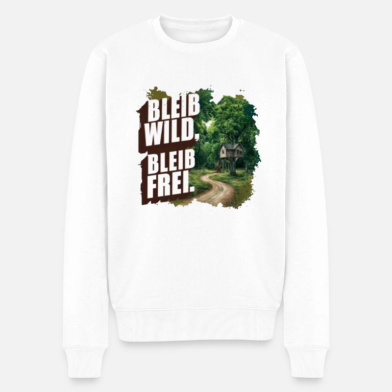 Restez sauvage, restez libre - Pull Premium bio Homme - blanc