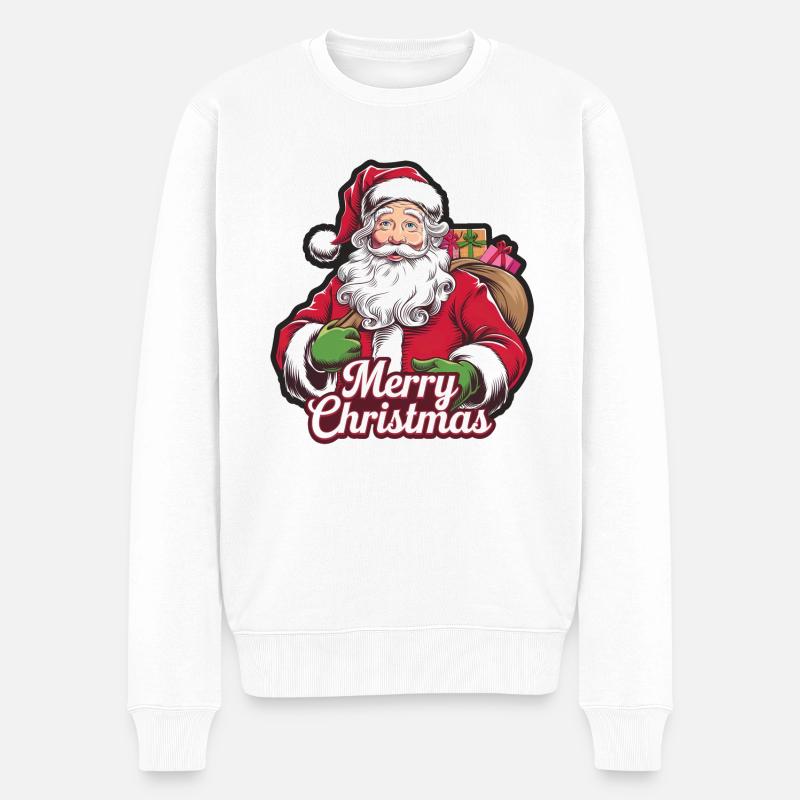 Père Noël – Joyeux Noël Illustration - Pull Premium bio Homme - blanc