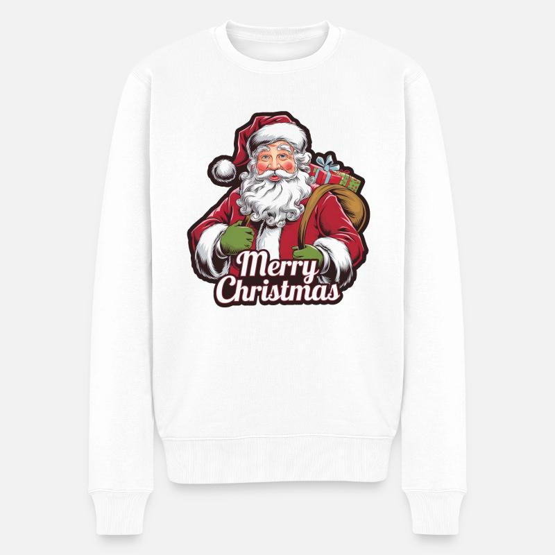 Père Noël – Joyeux Noël Illustration - Pull Premium bio Homme - blanc