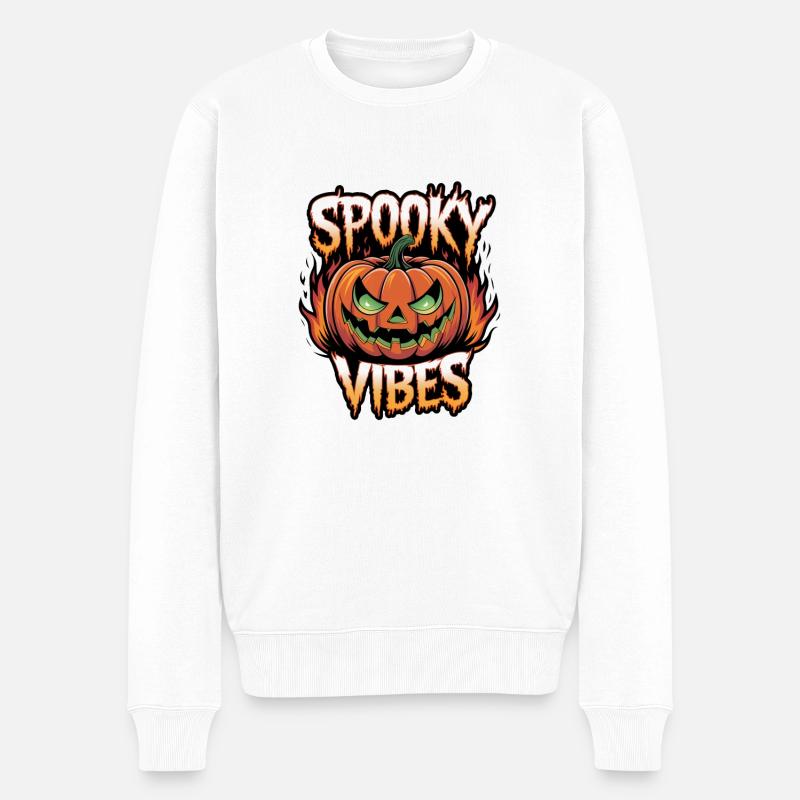 Spooky Jack-o'-lantern – Spooky Vibes - Pull Premium bio Homme - blanc