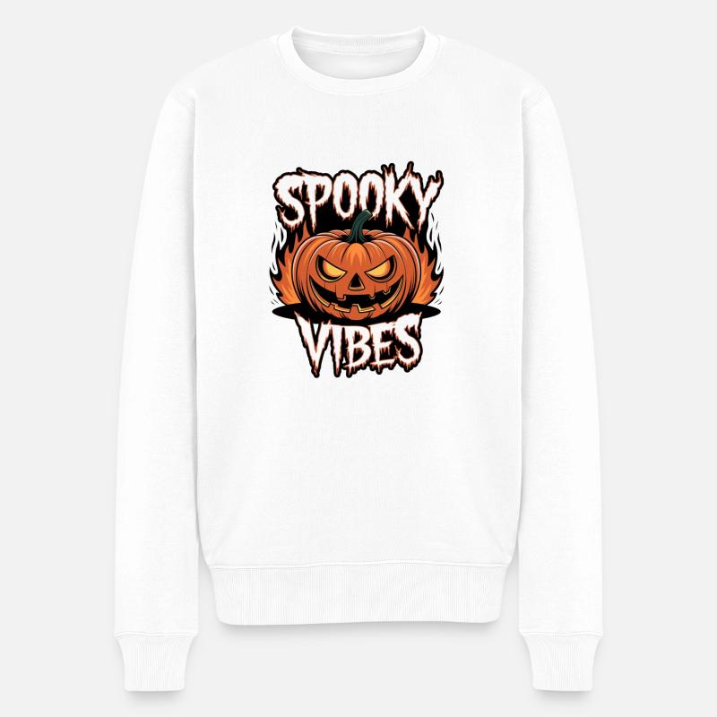 Jack-O-Lantern effrayant – Ambiances effrayantes - Pull Premium bio Homme - blanc