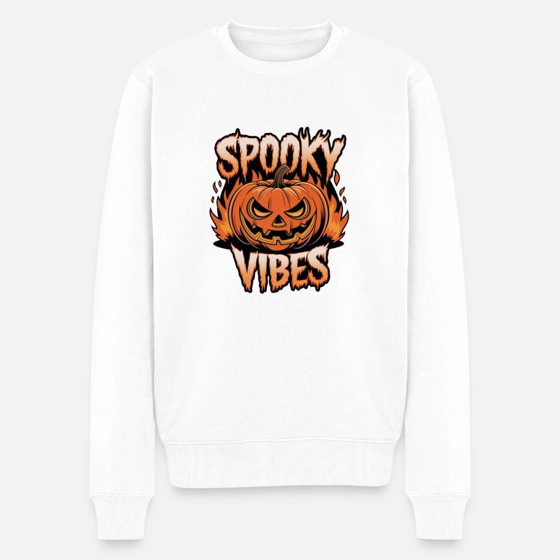 Jack-O-Lantern effrayant – Ambiances effrayantes - Pull Premium bio Homme - blanc
